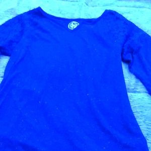 Blue lace sleeve long sleeve